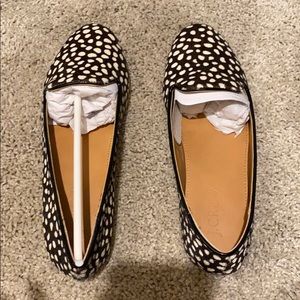 J.Crew Leopard Calf Hair Cora Loafers